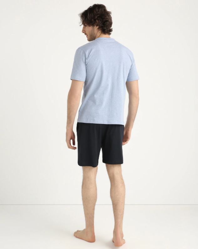 Pijama corto hilo de Escocia azul