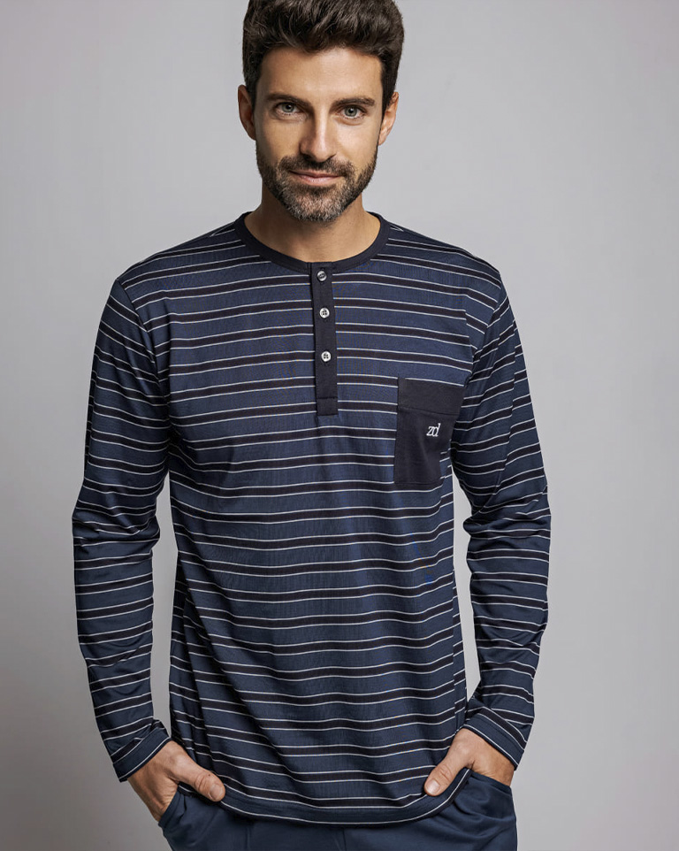 Mercerized cotton striped pyjama